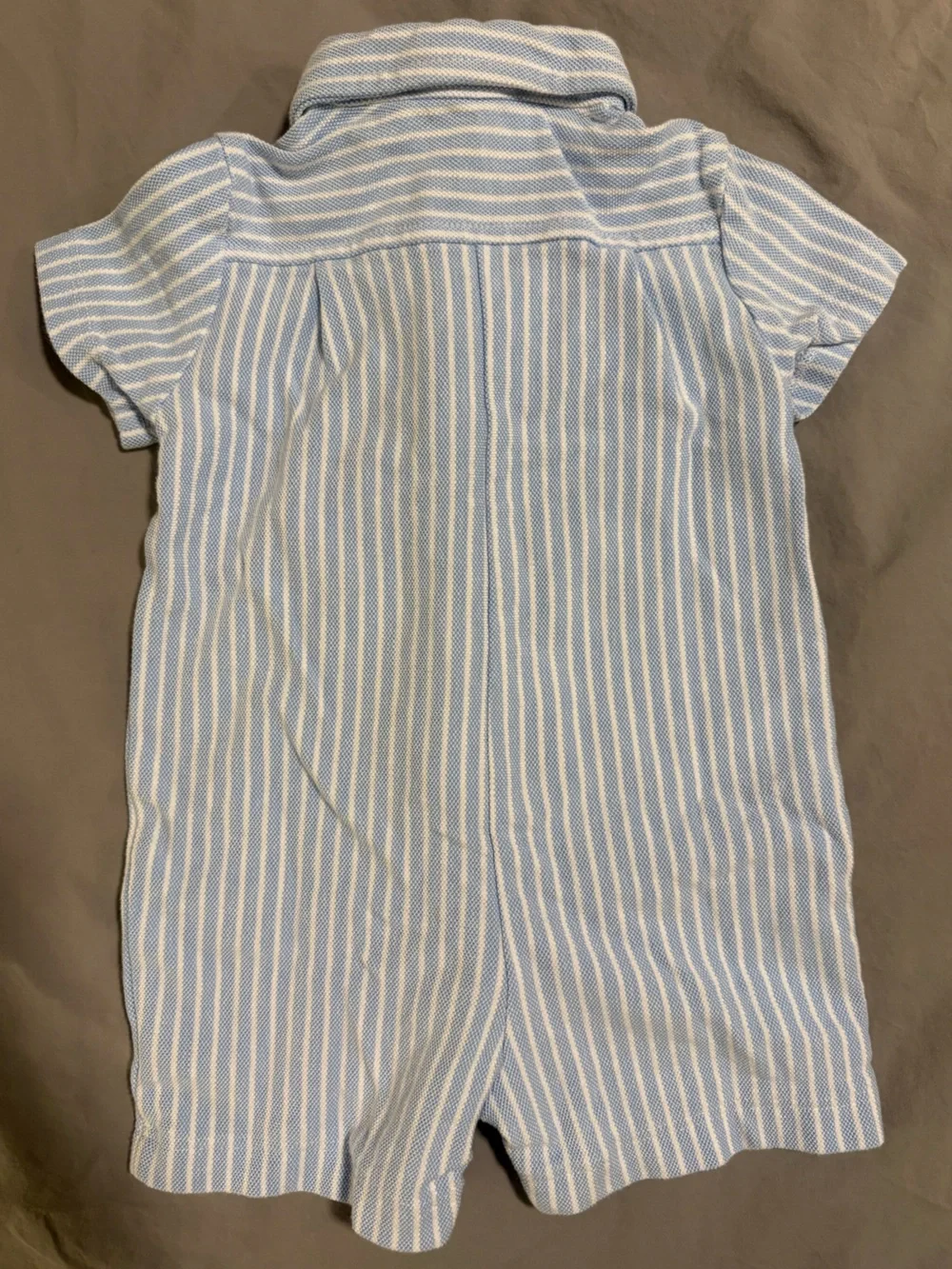 Little Me 6M Striped Sailboat & Zoo Animal Romper Set - Blue & Gray
